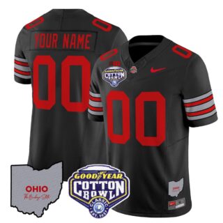 Custom Ohio State Buckeyes Jersey Name, Number Cotton Bowl Patch Stitched Black