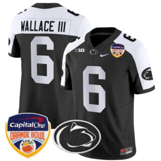 Harrison Wallace III Jersey #6 Penn State Nittany Lions Orange Bowl Patch Black Alternate