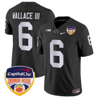 Harrison Wallace III Jersey #6 Penn State Nittany Lions Orange Bowl Patch Stitched Black