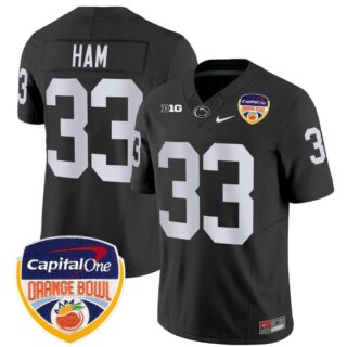 Jack Ham Jersey #33 Penn State Nittany Lions Orange Bowl Patch Stitched Black