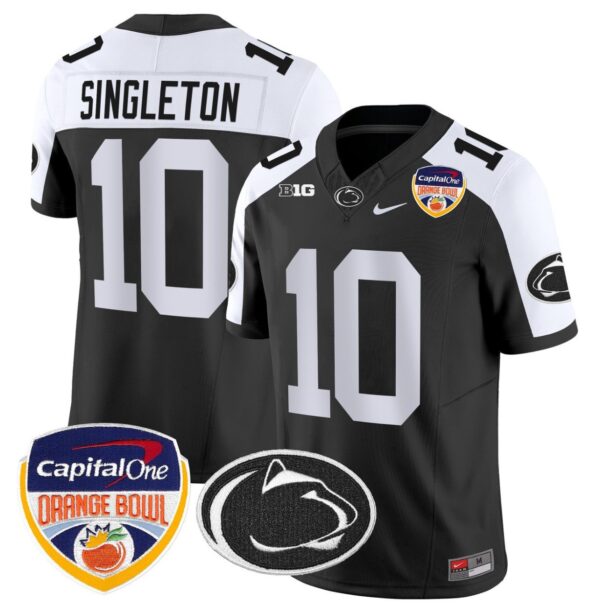 Nicholas Singleton Jersey #10 Penn State Nittany Lions Orange Bowl Patch Black Alternate