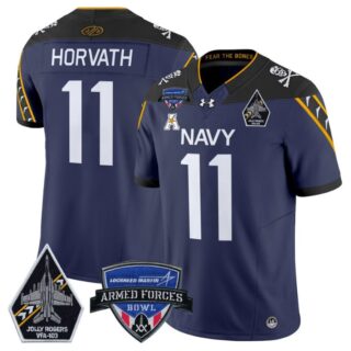 Blake Horvath Jersey #11 Navy Midshipmen 2025 Armed Forces Bowl Football Navy