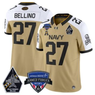 Joe Bellino Jersey #27 Navy Midshipmen 2025 Armed Forces Bowl Gold Alternate