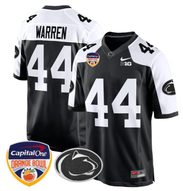Tyler Warren Jersey #44 Custom Penn State Nittany Lions Orange Bowl Patch Black Alternate