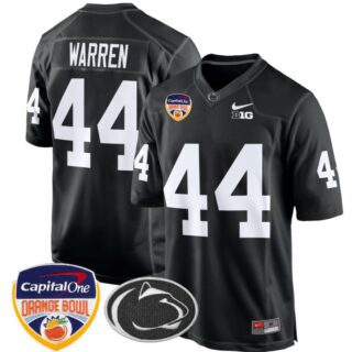 Tyler Warren Jersey #44 Custom Penn State Nittany Lions Orange Bowl Patch Black