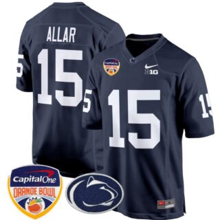 Drew Allar Jersey #15 Custom Penn State Nittany Lions Orange Bowl Patch Football Navy