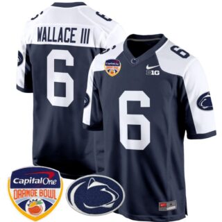 Harrison Wallace III Jersey #6 Custom Penn State Nittany Lions Orange Bowl Navy Alternate