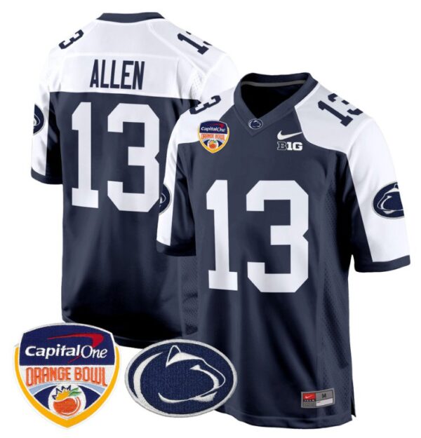Kaytron Allen Jersey #13 Custom Penn State Nittany Lions Orange Bowl Patch Navy Alternate