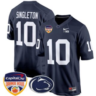 Nicholas Singleton Jersey #10 Custom Penn State Nittany Lions Orange Bowl Patch Navy