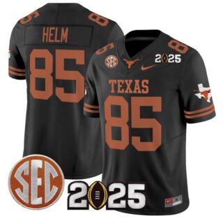 Gunnar Helm Jersey #85 Texas Longhorns 2025 CFP Final Patch Black