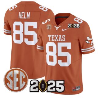 Gunnar Helm Jersey #85 Texas Longhorns 2025 CFP Final Patch Texas Orange