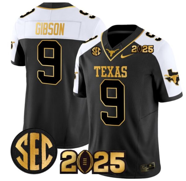 Jerrick Gibson Jersey #9 Texas Longhorns 2025 CFP Final Patch Alternate
