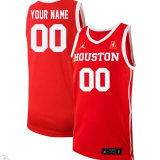 Custom Houston Cougars Jersey College Basketball Stiched Red