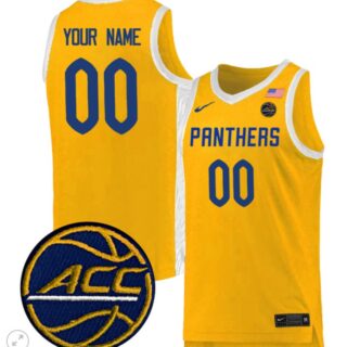 Custom Pitt Panthers Jersey College Basketball Stiched Game Gold