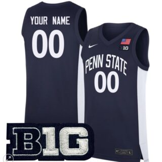 Custom Penn State Nittany Lions Jersey College Basketball Stiched Game Navy