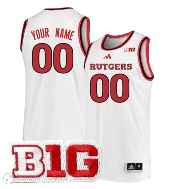 Custom Rutgers Scarlet Knights Jersey College Basketball Stiched Away White