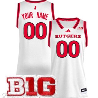 Custom Rutgers Scarlet Knights Jersey College Basketball Stiched Game White