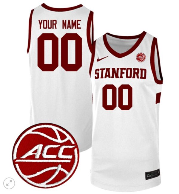 Custom Stanford Cardinal Jersey College Basketball Stiched Game White