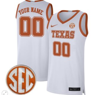 Custom Texas Longhorns Jersey College Basketball Stiched Game White