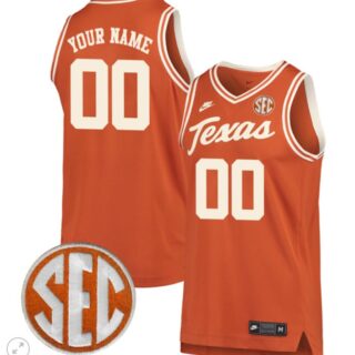 Custom Texas Longhorns Jersey College Basketball Stiched Retro Orange