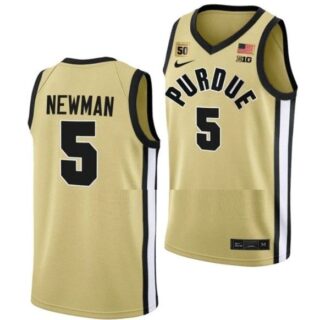 Men's #5 Brandon Newman Jersey Purdue Boilermakers College Basketball Jerseys Gold