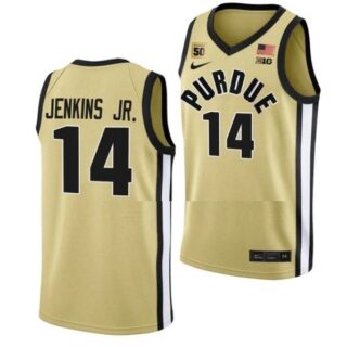 Men's #14 David Jenkins Jr Jersey Purdue Boilermakers College Basketball Jerseys Gold
