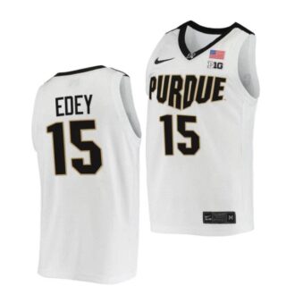 Men's #15 Zach Edey Jersey Purdue Boilermakers College Basketball Jerseys White 2022