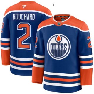 Men's Evan Bouchard Jersey #2 Edmonton Oilers 2025 Premium Home All Stitched