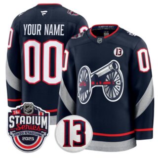 Men Custom Columbus Blue Jackets Jersey 2025 Stadium Series Patch Stitched