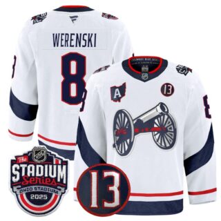 Zach Werenski Jersey #8 Columbus Blue Jackets 2025 Stadium Series White