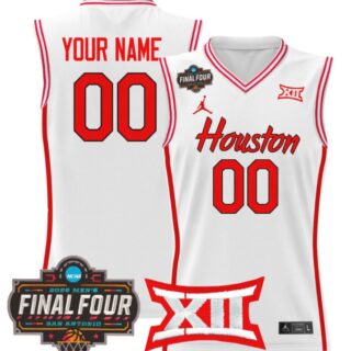 Custom Houston Cougars Jersey 2025 Final Four Patch Basketball Stitched White