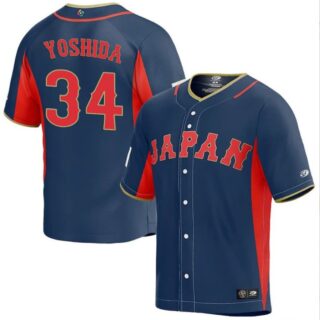 Masataka Yoshida #34 Japan Baseball World Baseball Classic Jersey Navy