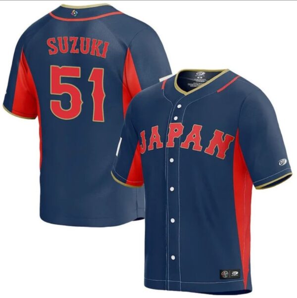 Seiya Suzuki #51 Japan Baseball World Baseball Classic Jersey Navy
