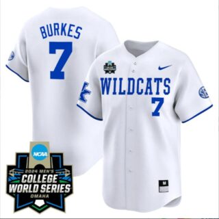 Devin Burkes Kentucky Wildcats Baseball World Series Jersey Alternate White