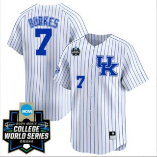 Devin Burkes Kentucky Wildcats College Baseball World Series Jersey Pinstripe