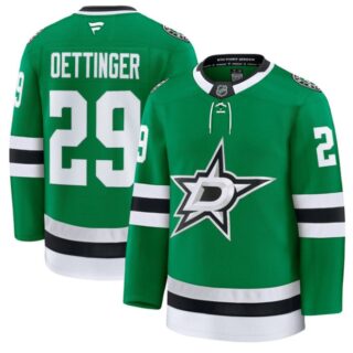 Jake Oettinger Jersey #29 Dallas Stars Premium All Stitched Kelly Green