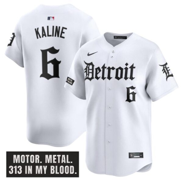 Al Kaline Jersey #6 Detroit Tigers Motor Gothic Edition Vapor Limited Stitched White