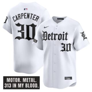 Kerry Carpenter Jersey #30 Detroit Tigers Motor Gothic Edition Vapor Limited Stitched White