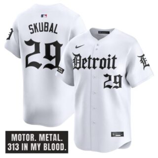 Tarik Skubal Jersey #29 Detroit Tigers Motor Gothic Edition Vapor Premier Limited Stitched White