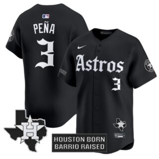 Jeremy Pena Jersey #3 Houston Astros Gothic Edition Vapor Premier Limited Stitched Black