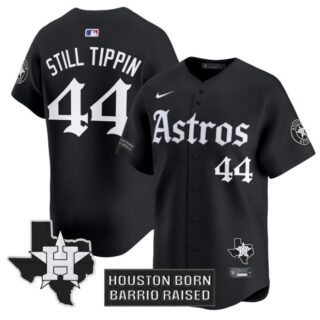 Still Tippin Jersey #44 Houston Astros Gothic Edition Vapor Premier Limited Stitched Black
