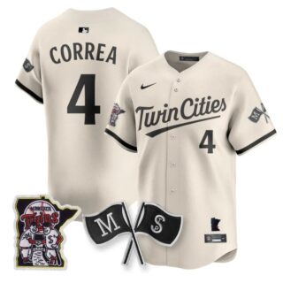 Carlos Correa Jersey #4 Minnesota Twins Alternate Limited Stitched Cream