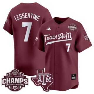 Sydney Lessentine Jersey #7 Texas A&M Aggies 2025 SEC Champions Patch Limited Stitched Maroon