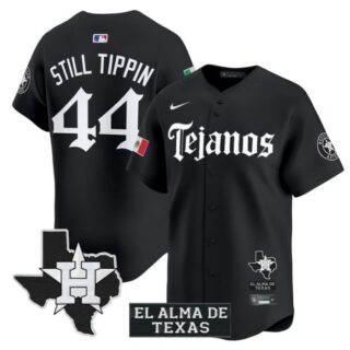 Still Tippin Jersey #44 Houston Astros Mexico Tejano Barrio Style Vapor Limited Stitched Black