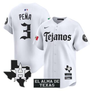 Jeremy Pena Jersey #3 Houston Astros Mexico Tejano Barrio Style Vapor Limited Stitched White