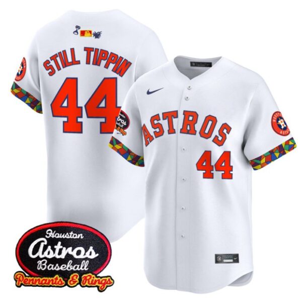 Still Tippin Jersey #44 Houston Astros x El Tiempo Cantina Vapor Premier Limited Stitched White