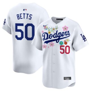 Mookie Betts Jersey #50 Los Angeles Dodgers x Takashi Murakami 2025 Vapor Limited Stitched White
