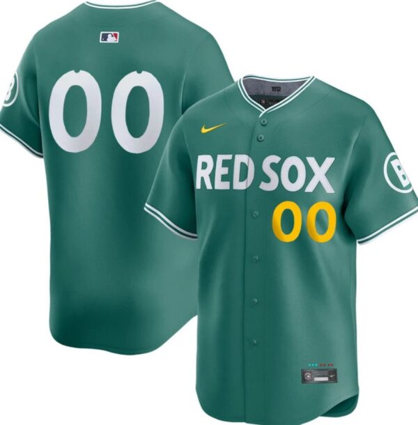 Custom Boston Red Sox Jersey Name and Number Green 2025 City Connect Limited Stitched