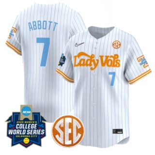 Monica Abbott Jersey #7 Tennessee Volunteers Softball 2025 World Series Stitched Pinstripe
