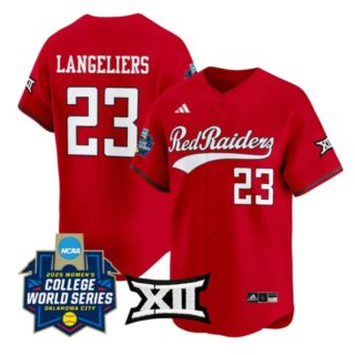 Alexa Langeliers Jersey #23 Texas Tech Red Raiders Softball 2025 World Series Stitched Red